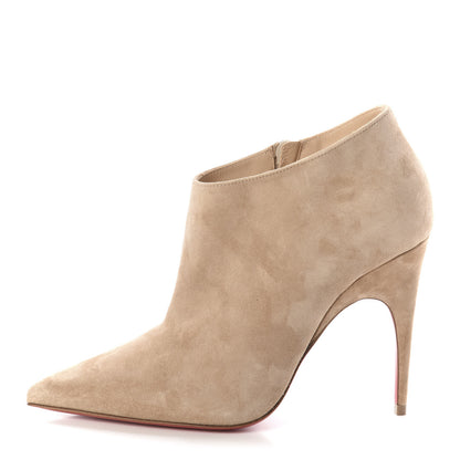 Christian Louboutin Veau Velours Gorgona 100 Ankle Boots 36 Beige 1 of 7