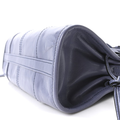 Prada Glossy Calfskin Triangle Mini Bonnie Shoulder Bag Aviation Blue 10 of 10