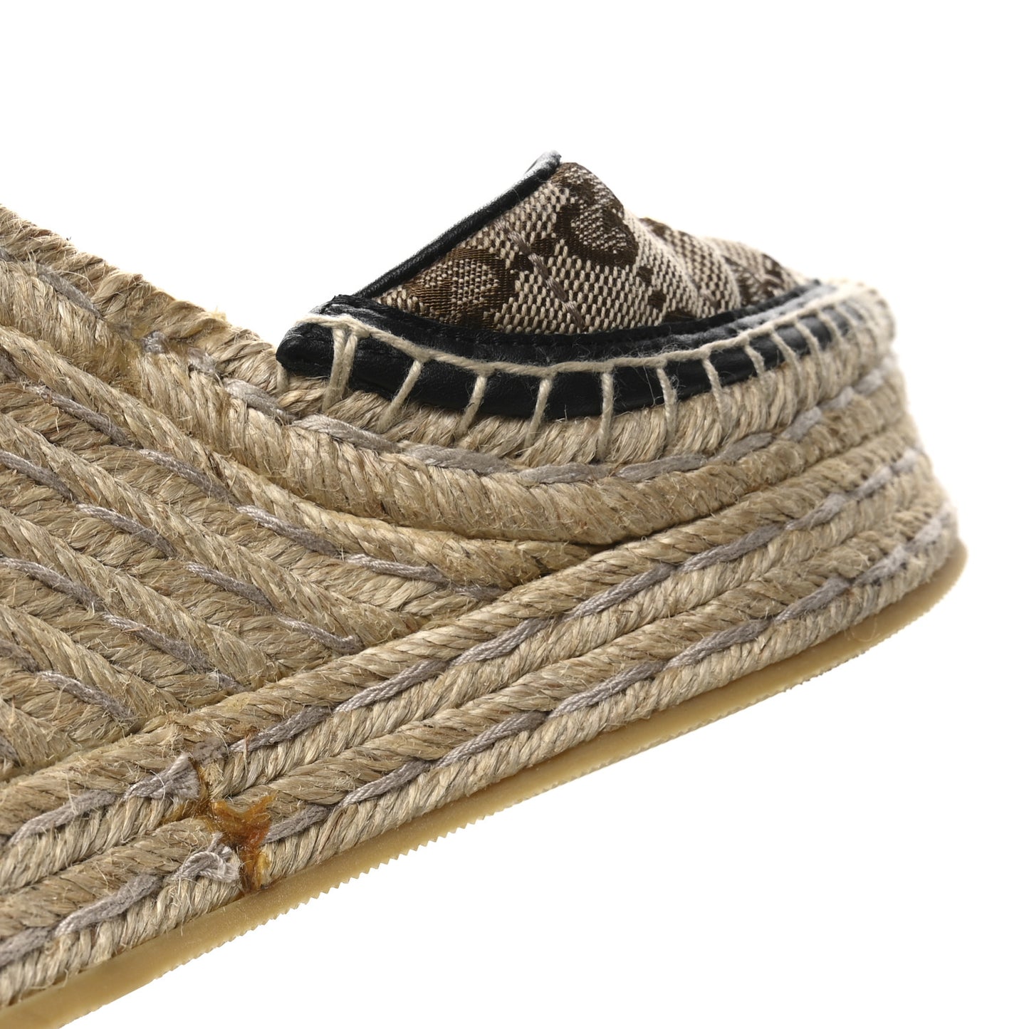 Monogram Matelasse GG Marmont Ankle Wrap Platform 35/120mm Espadrille Wedges 36 Beige Ebony Black Sand Storm