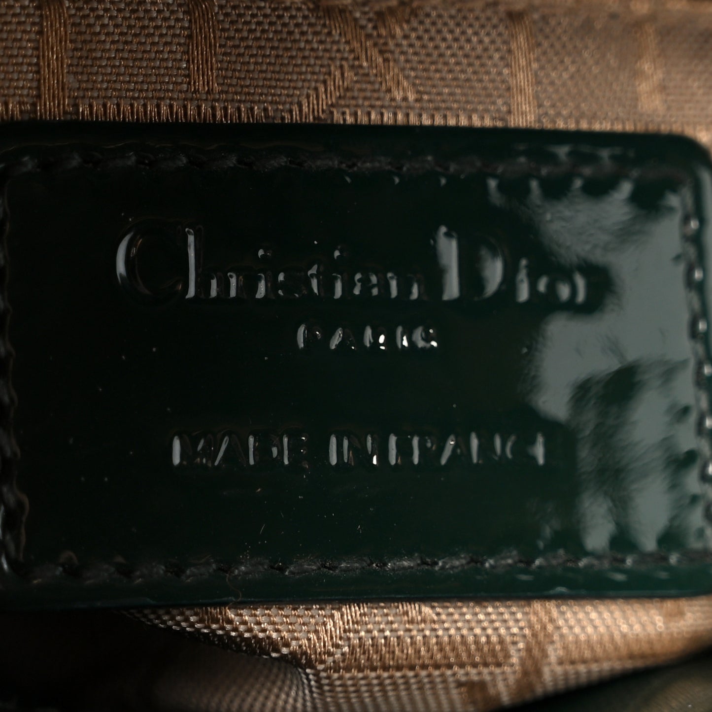 Patent Cannage Mini Lady Dior Pine Green