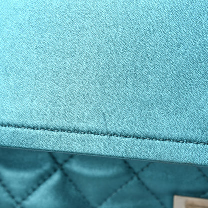 Chanel Metallic Calfskin Quilted 2.55 Reissue 227 Flap Turquoise 11 of 15