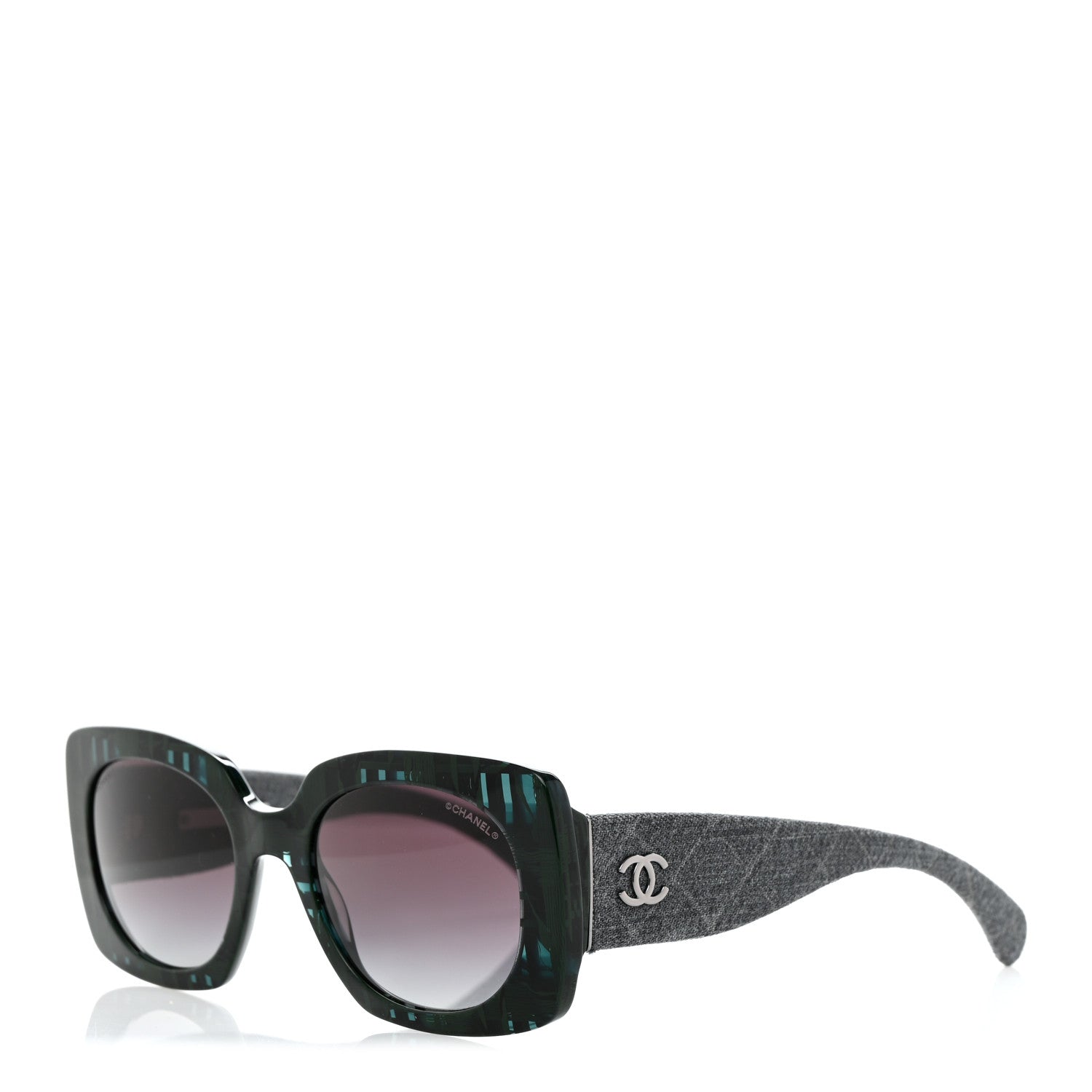 Chanel Denim Rectangle Sunglasses 5406 Blue 1 of 10