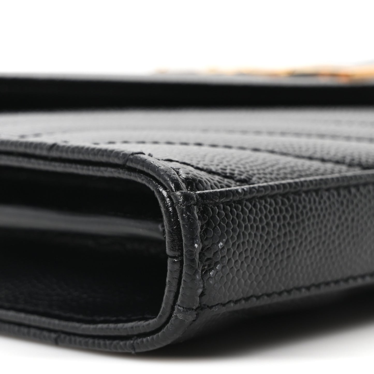 Grain De Poudre Matelasse Chevron Monogram Chain Wallet Black