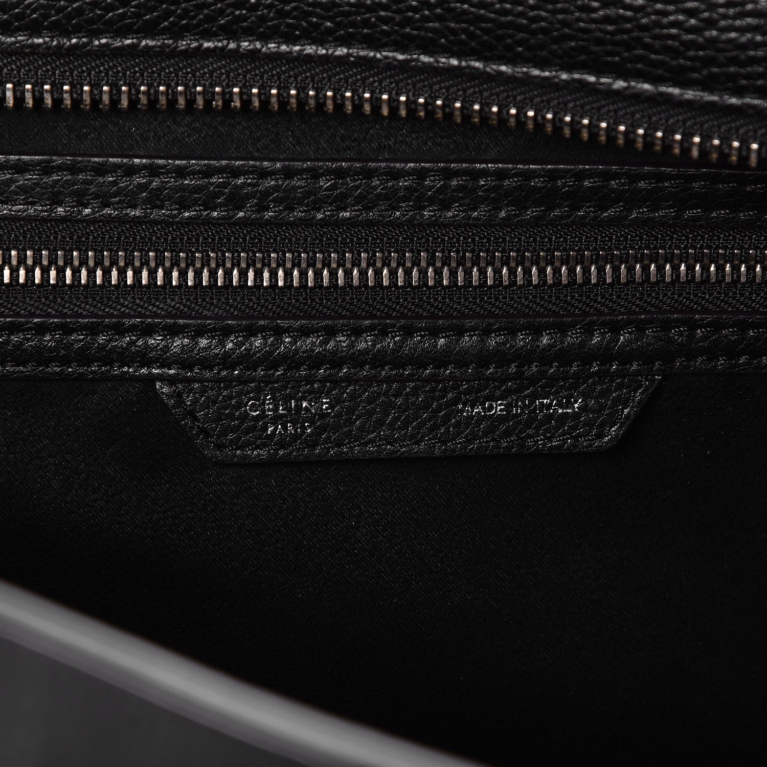 Celine Drummed Calfskin Mini Luggage Black 6 of 7