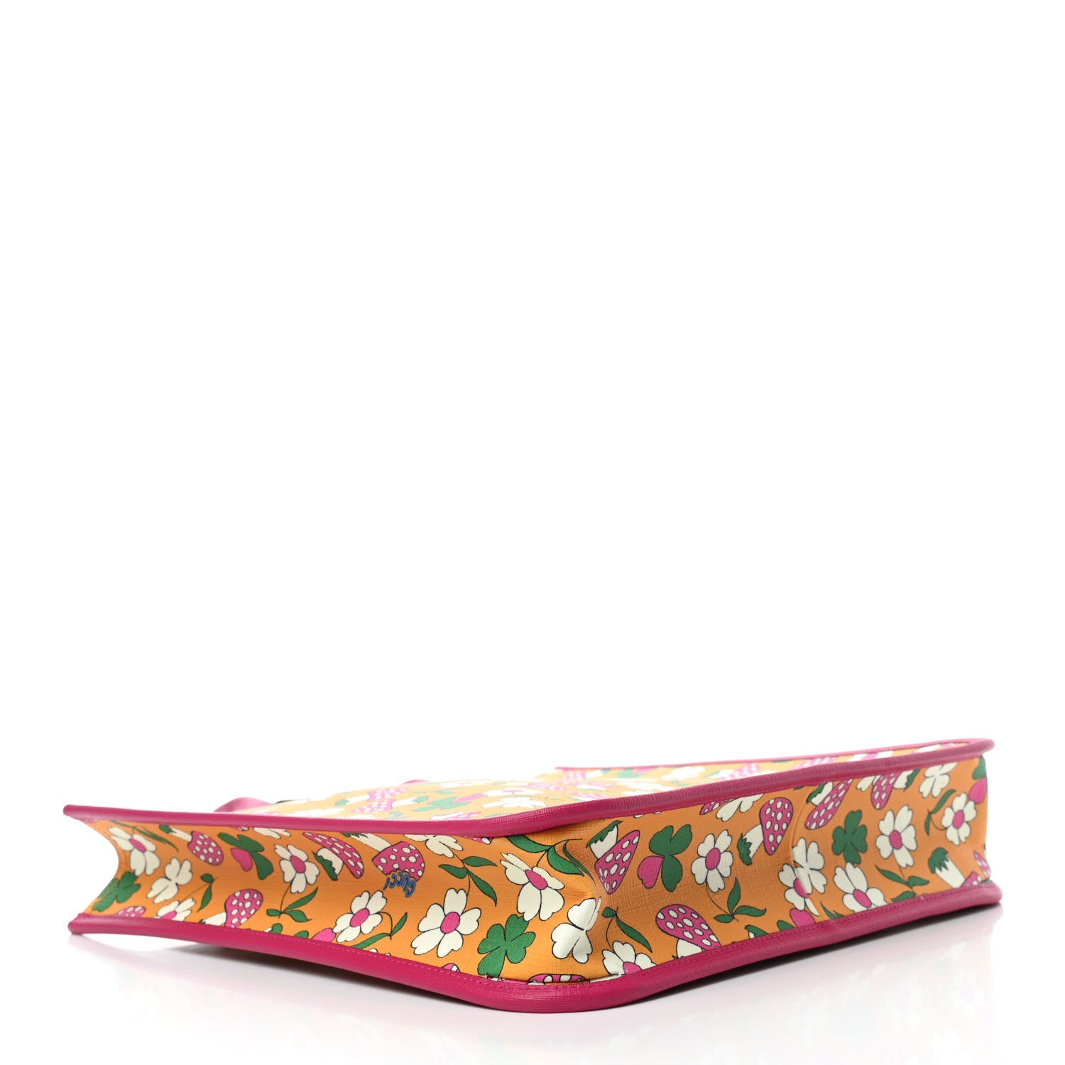 Gucci Canvas Childrens Flower Mushroom Print Tote Pink Yellow 3 of 4