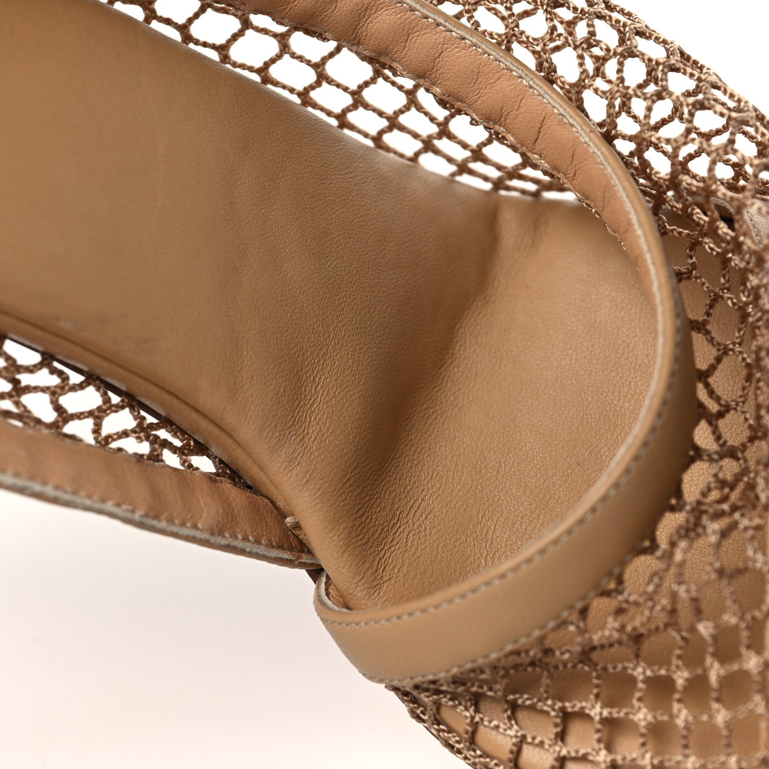 Bottega Veneta Mesh Nappa Chunky Chain Sandals 41 Beige Pony 9 of 9