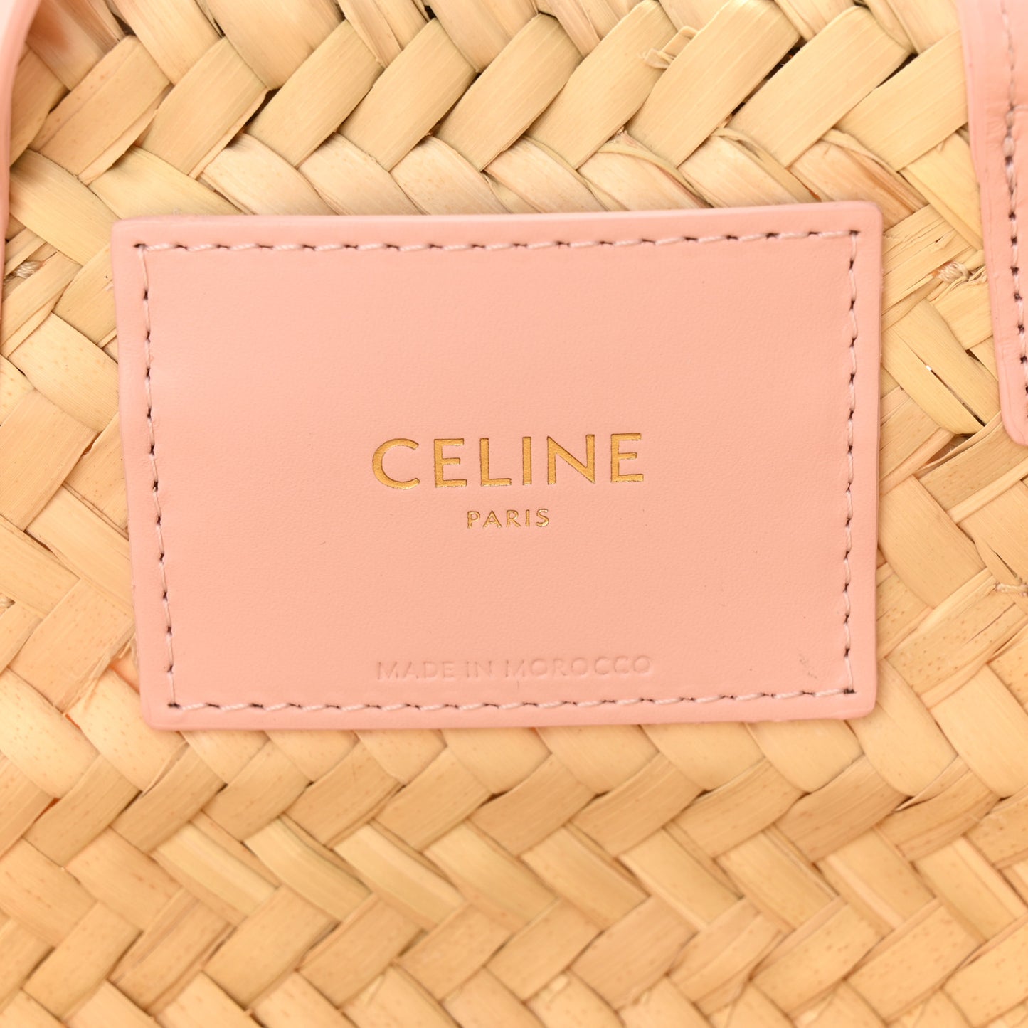 Raffia Calfskin Triomphe Teen Panier Pink