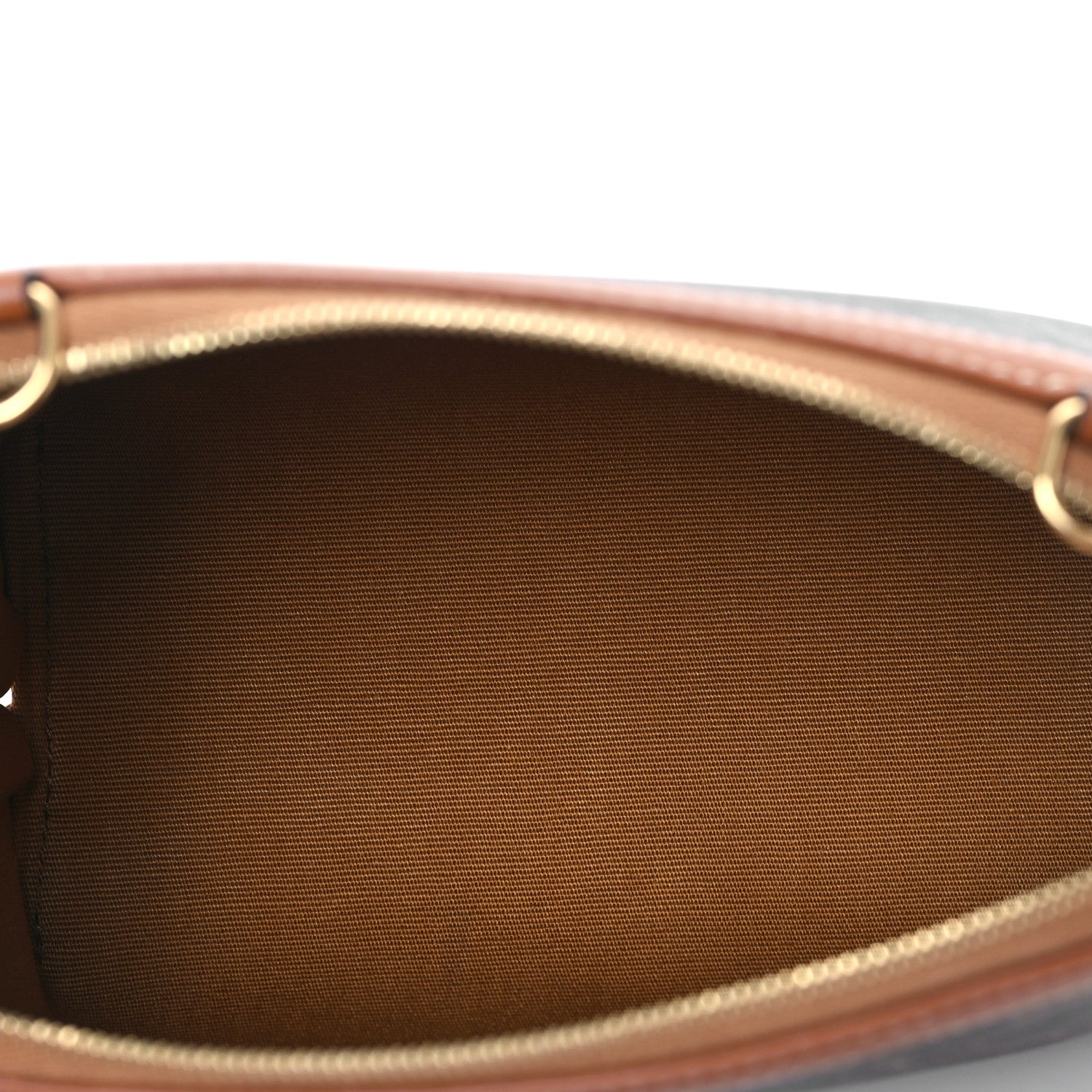 Celine Triomphe Canvas Lambskin Clutch On Chain Tan 5 of 10