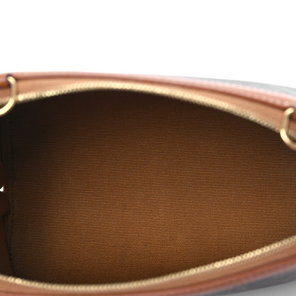 Celine Triomphe Canvas Lambskin Clutch On Chain Tan 5 of 10