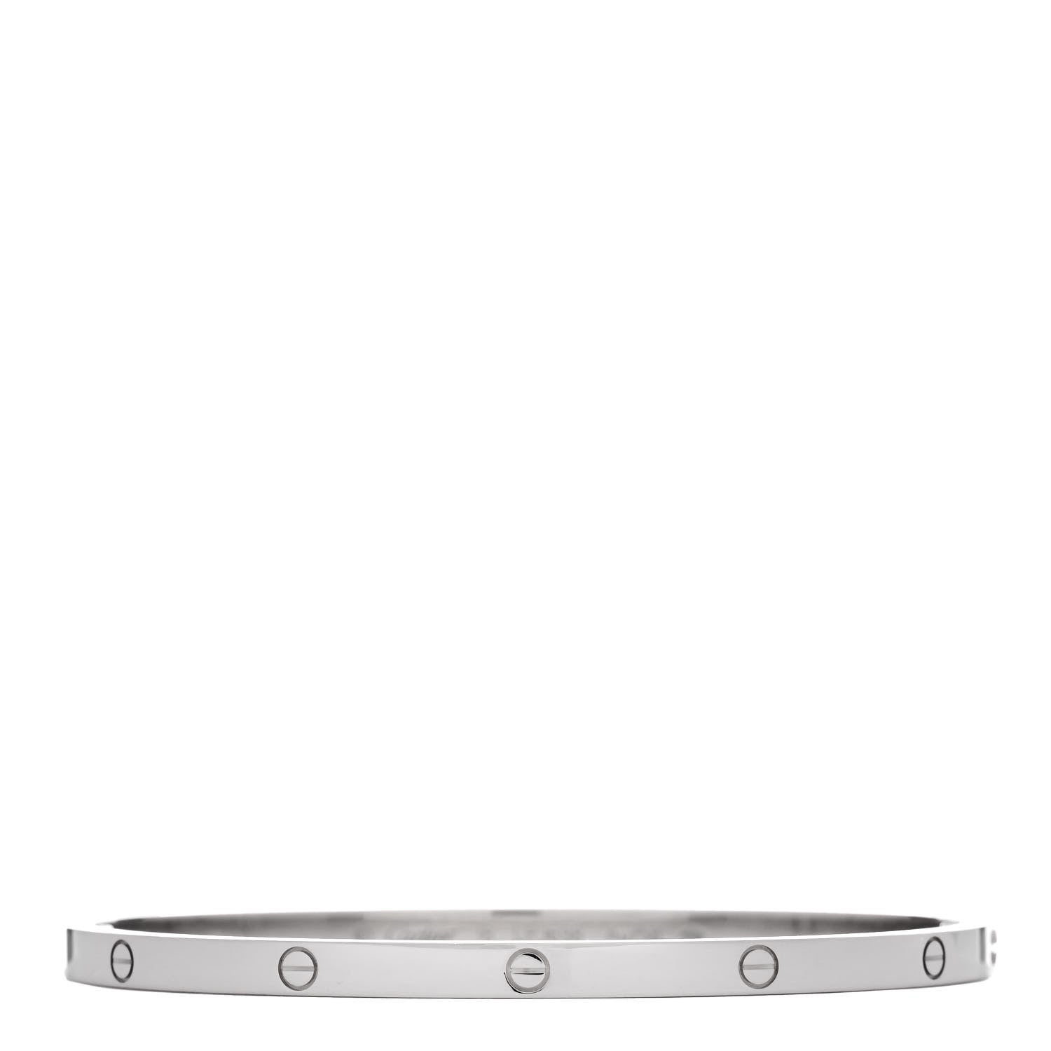 Cartier 18K White Gold Small LOVE Bracelet 18 1 of 8