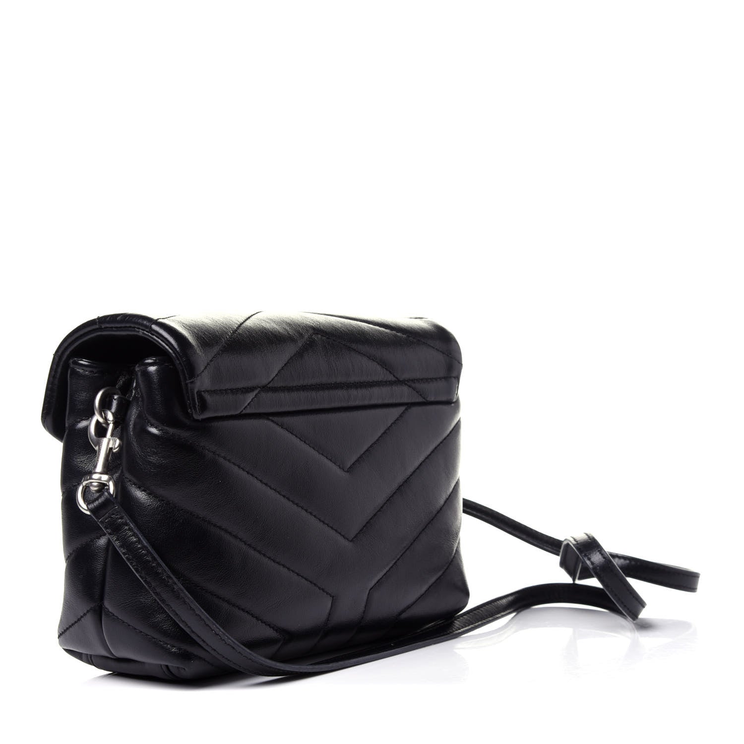 Saint Laurent Calfskin Y Quilted Monogram Toy Loulou Crossbody Bag Black 3 of 12