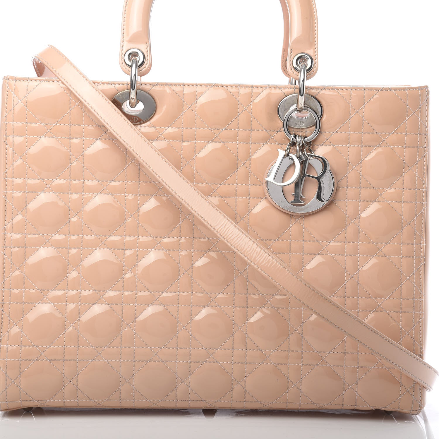Christian Dior Patent Cannage Large Lady Dior Light Pink 8 of 11