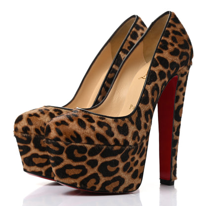 Christian Louboutin Pony Hair Jaguar Print Alta Vicky 160 Pumps 35.5 Brown 3 of 8