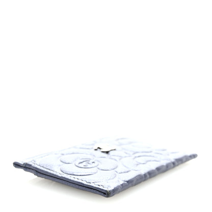 Chanel Goatskin Camellia Embossed Card Holder Dark Blue 4 of 8