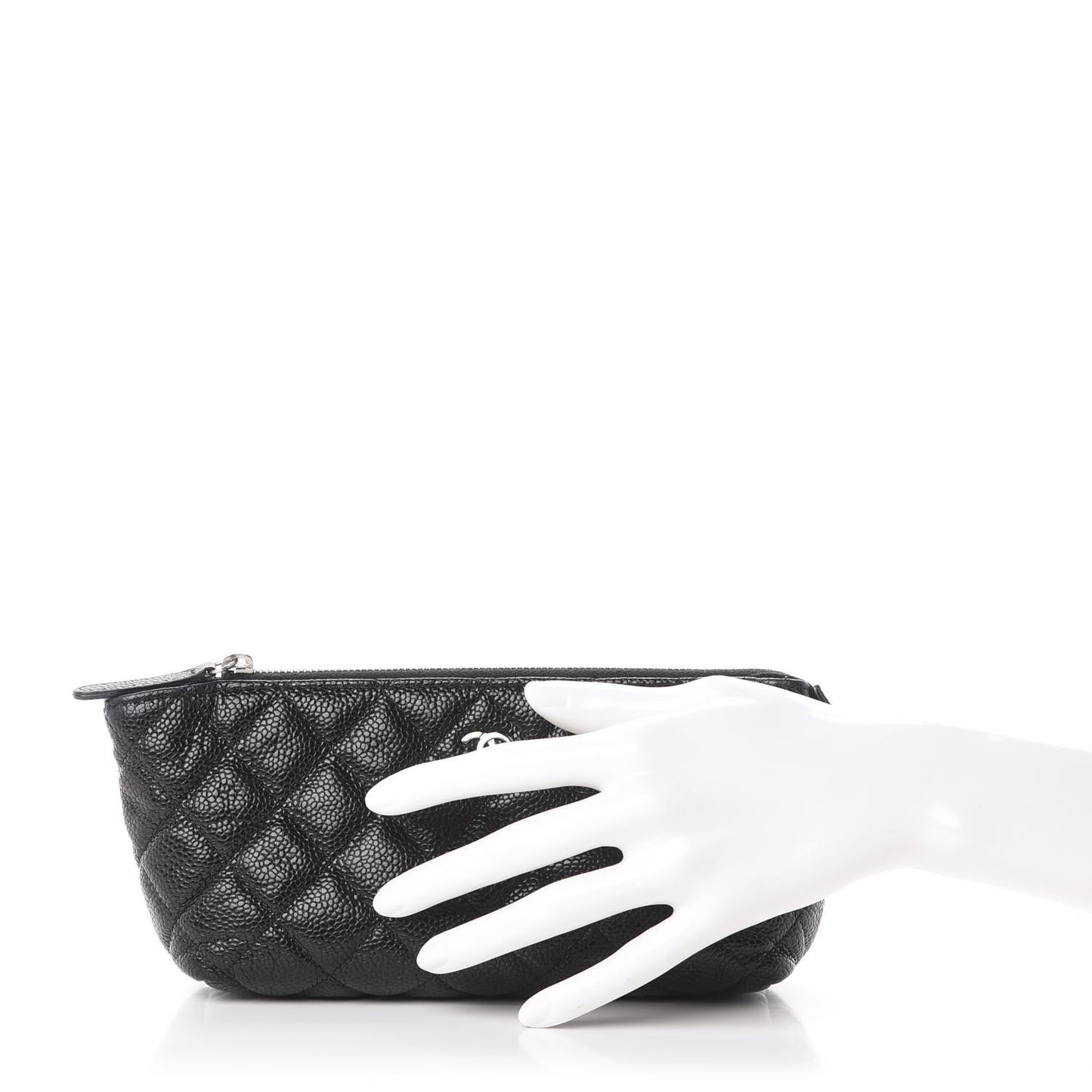 Caviar Quilted Cosmetic Case Black