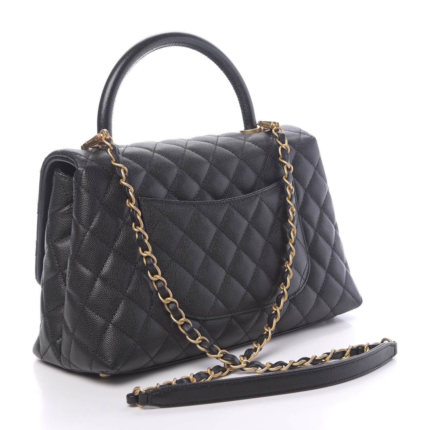 Chanel Caviar Quilted Small Coco Handle Flap Black 4 of 12