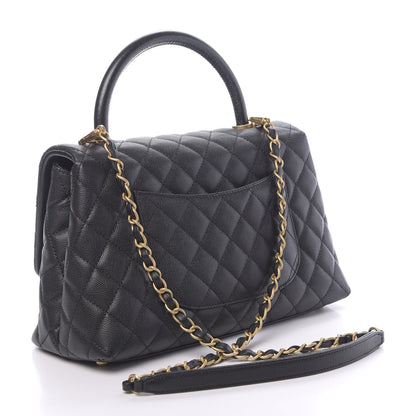 Chanel Caviar Quilted Small Coco Handle Flap Black 4 of 12