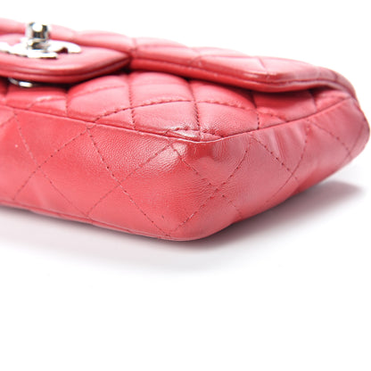 Chanel Lambskin Quilted Extra Mini Rectangular Flap Red 9 of 11