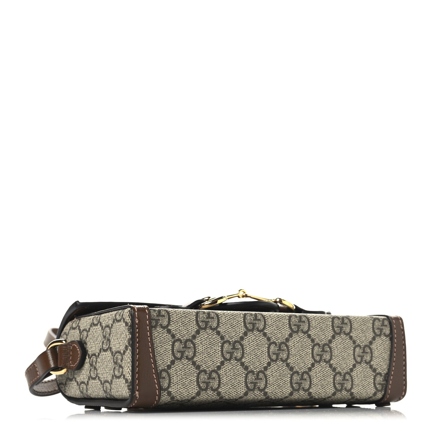 GG Supreme Monogram Mini Horsebit 1955 Shoulder Bag Beige Brown Sugar