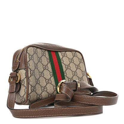 Gucci GG Supreme Monogram Web Mini Ophidia Shoulder Bag Brown 4 of 10