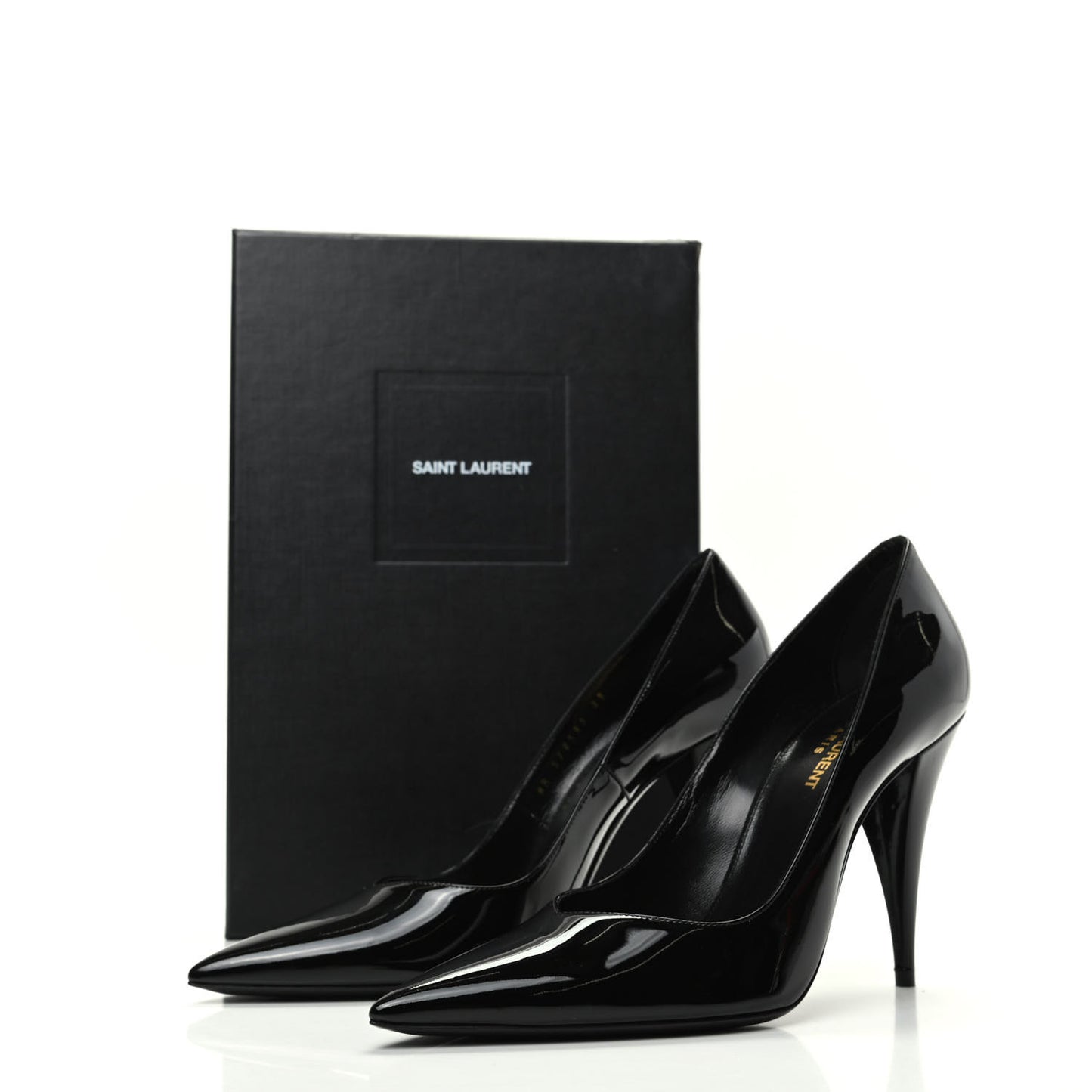 Patent Calfskin Kiki 100 Pumps 39 Black