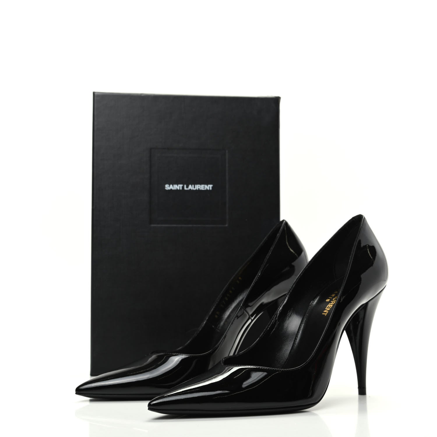 Saint Laurent Patent Calfskin Kiki 100 Pumps 39 Black 8 of 8