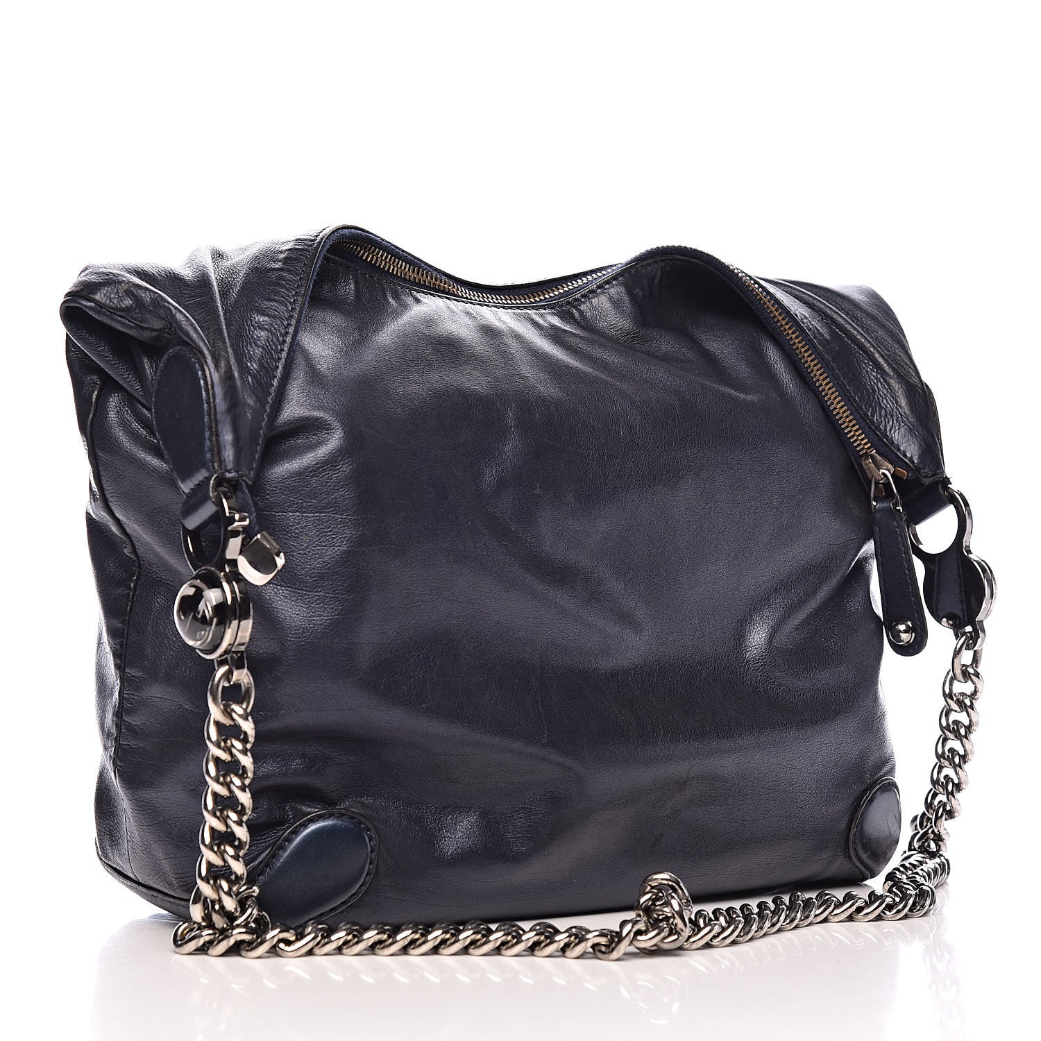 Gucci Metallic Calfskin Medium Galaxy Hobo Navy 3 of 11