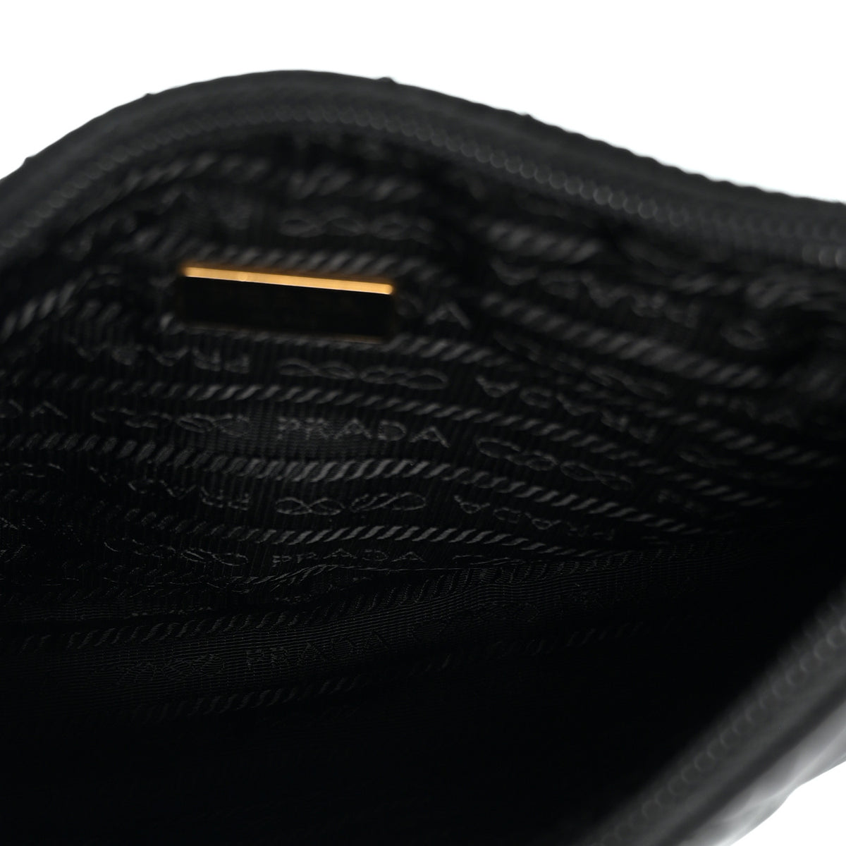 Prada Tessuto Nylon Stitched Shoulder Bag Black 4 of 12