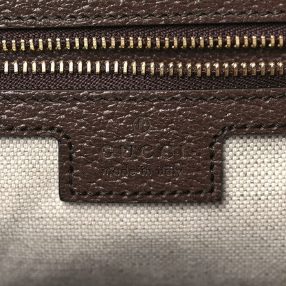 Gucci Monogram Jumbo GG Textured Dollar Calfskin Web Medium Ophidia Shopping Tote Camel Ebony 6 of 9