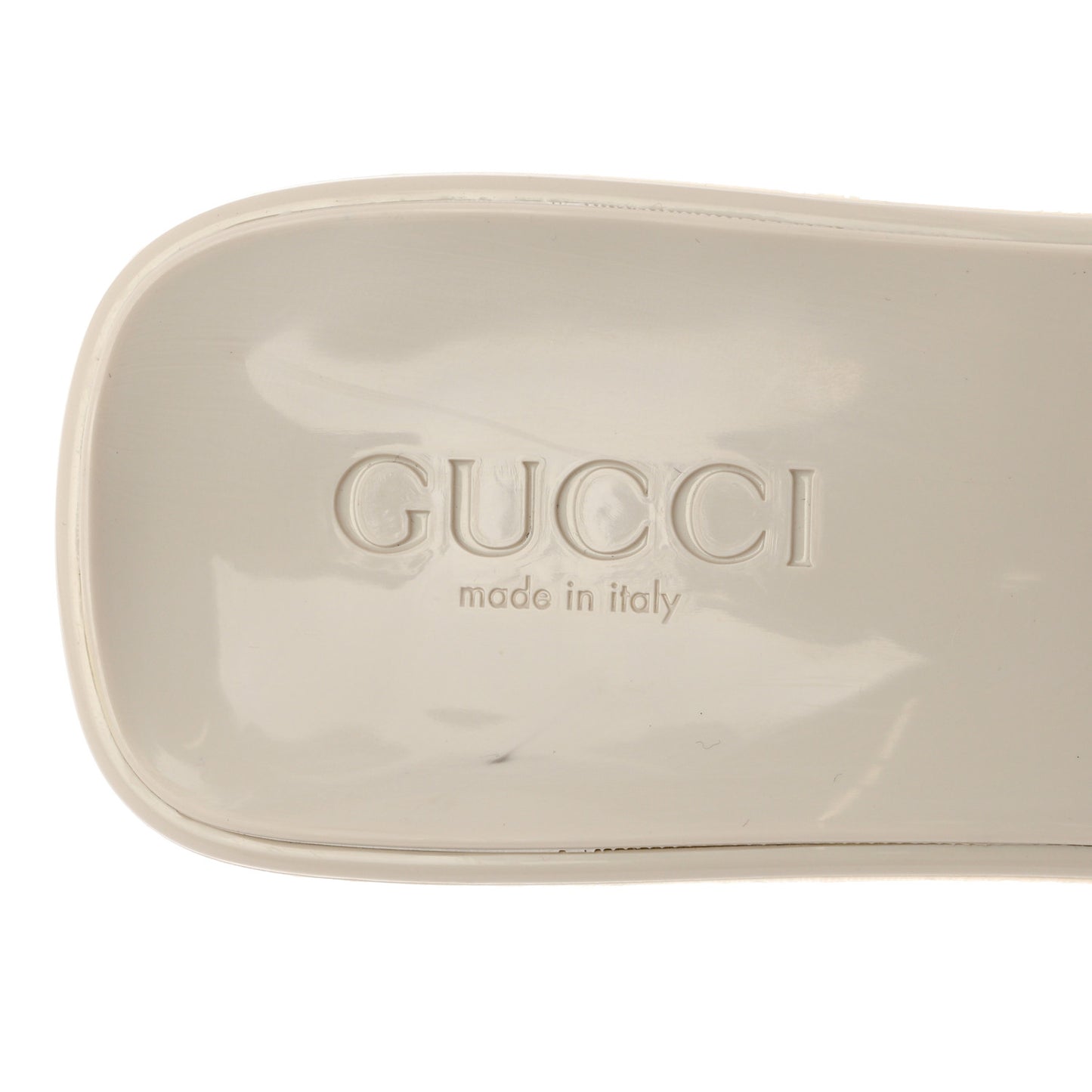 Rubber Gucci Logo Womens Platform 20/60mm Slide Sandals 39 Mystic White