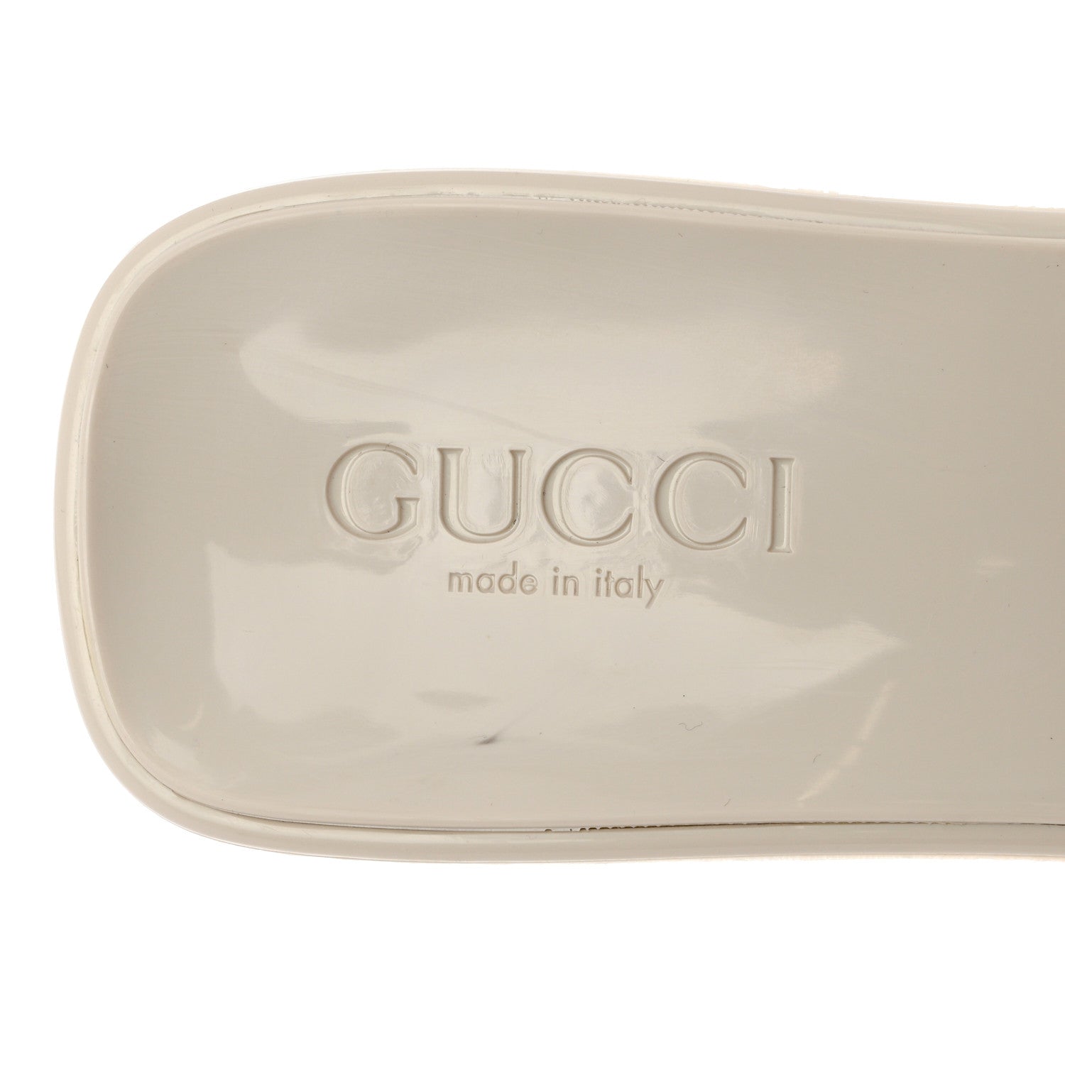 Gucci Rubber Gucci Logo Womens Platform 20/60mm Slide Sandals 39 Mystic White 7 of 13