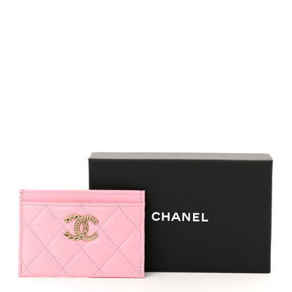 Chanel Caviar Quilted Multi Chain CC Card Holder Pink 9 of 9