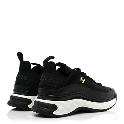Chanel Velvet Calfskin Mixed Fibers CC Sneakers 37 Black 5 of 9