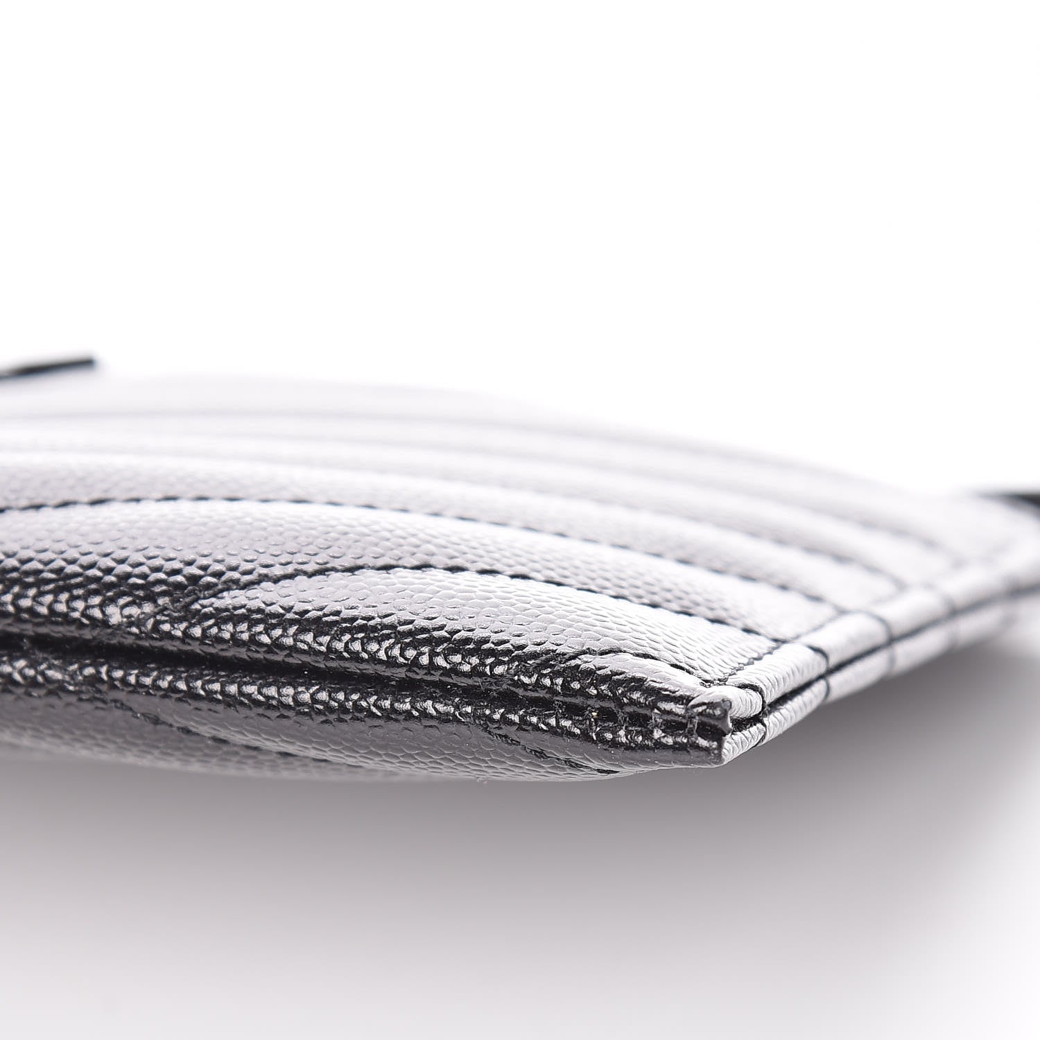 Saint Laurent Grain De Poudre Chevron Monogram Bill Pouch Black 9 of 10