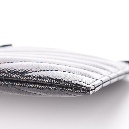 Saint Laurent Grain De Poudre Chevron Monogram Bill Pouch Black 9 of 10