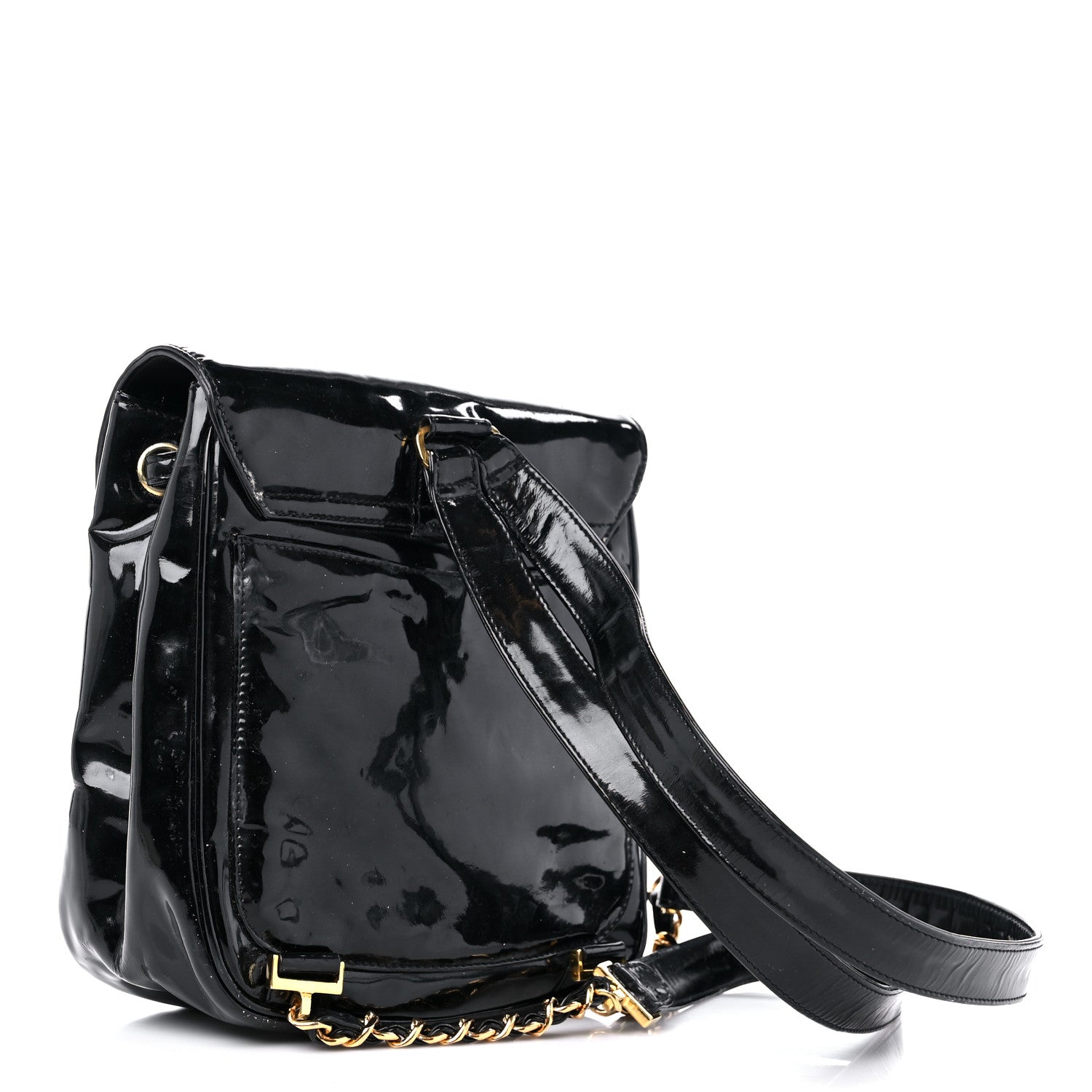 Chanel Patent CC Drawstring Backpack Black 3 of 19