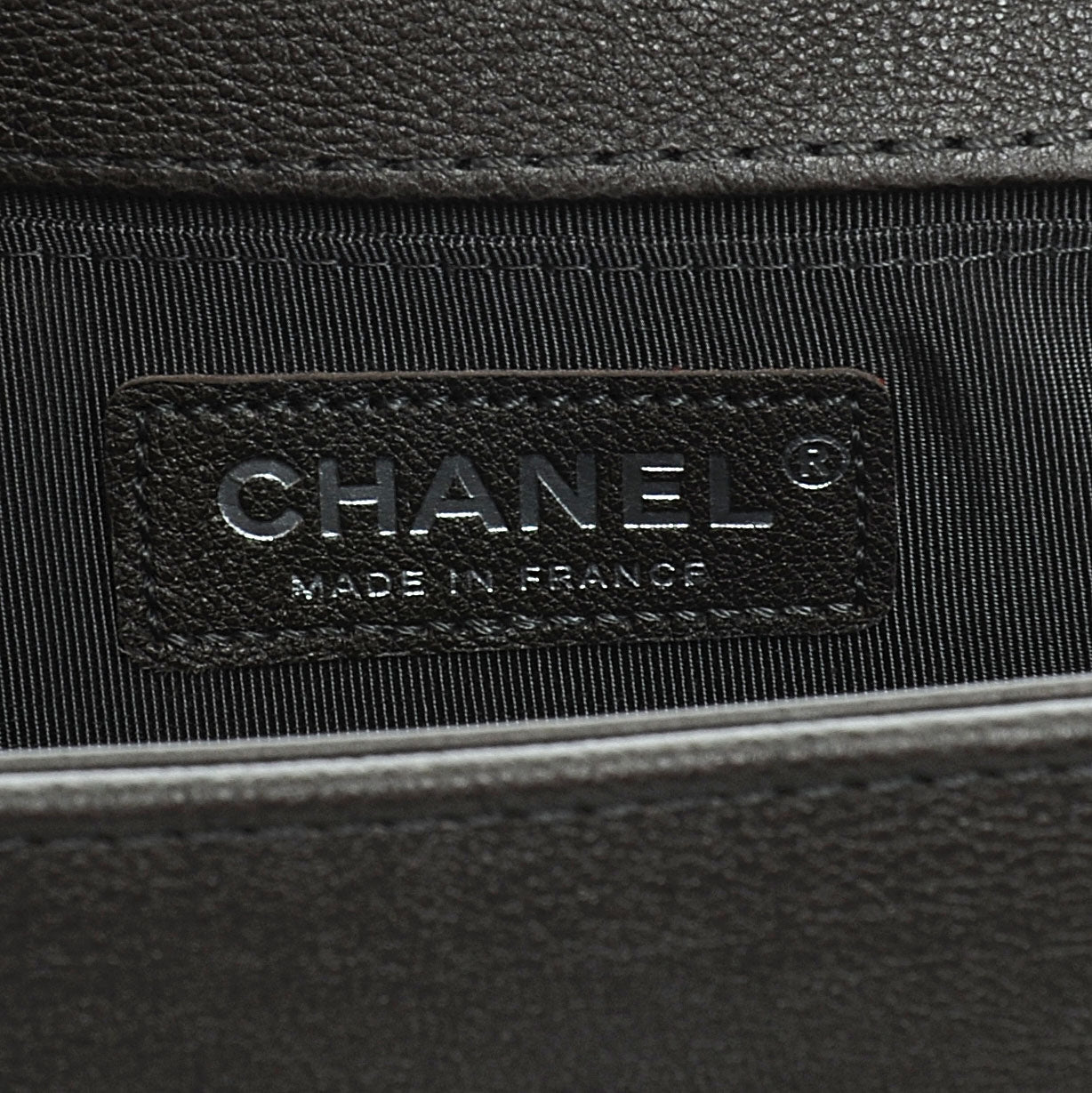 Calfskin Medium Boy Bag Flap Metallic Dark Silver