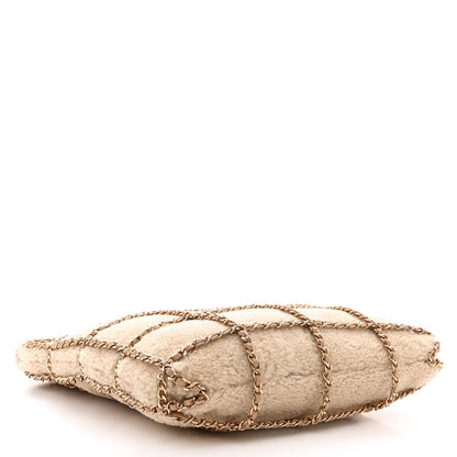 Chanel Shearling Small Shopping Chain Bag Beige 4 of 10