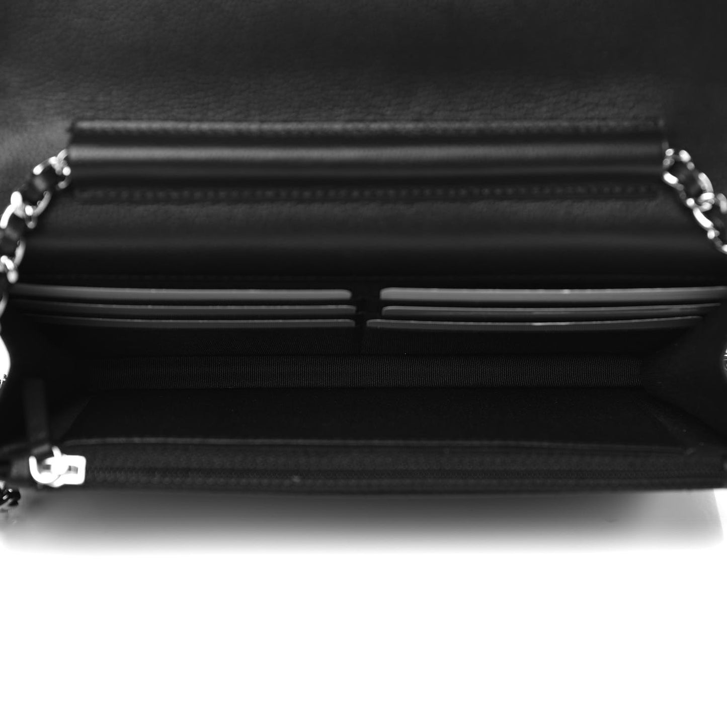 Caviar Camellia Quilted Wallet On Chain WOC Black