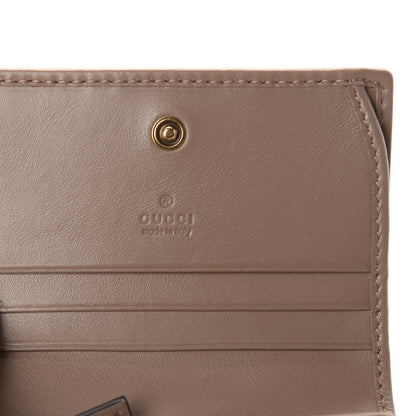 Gucci Calfskin Matelasse GG Marmont Card Case Wallet Porcelain Rose 6 of 8