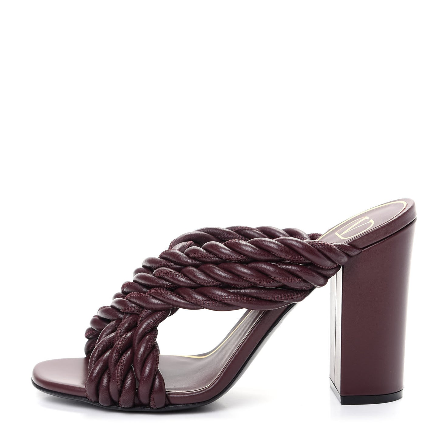 Nappa Crisscross Rope Slide Sandals 36 Rubin