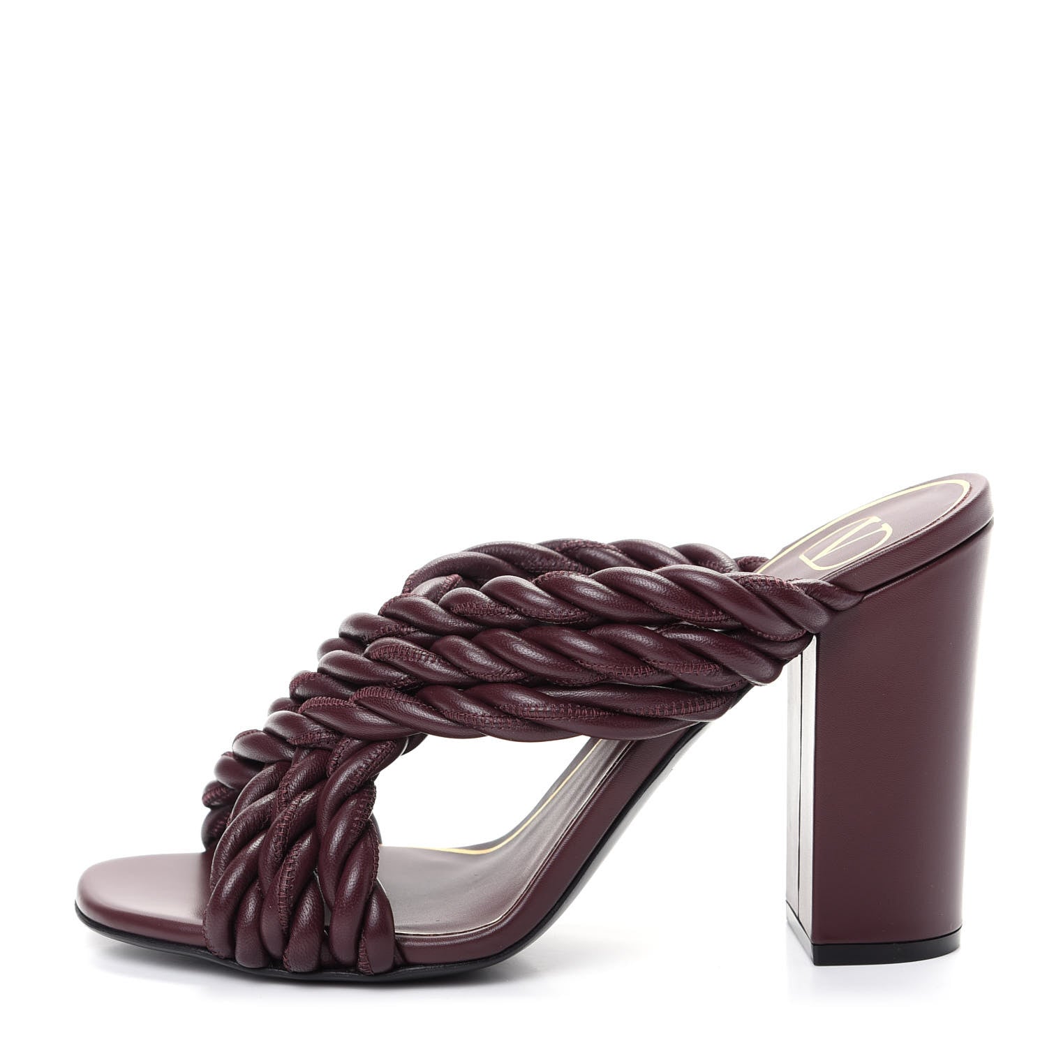 Valentino Garavani Nappa Crisscross Rope Slide Sandals 36 Rubin 1 of 10