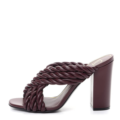 Valentino Garavani Nappa Crisscross Rope Slide Sandals 36 Rubin 1 of 10