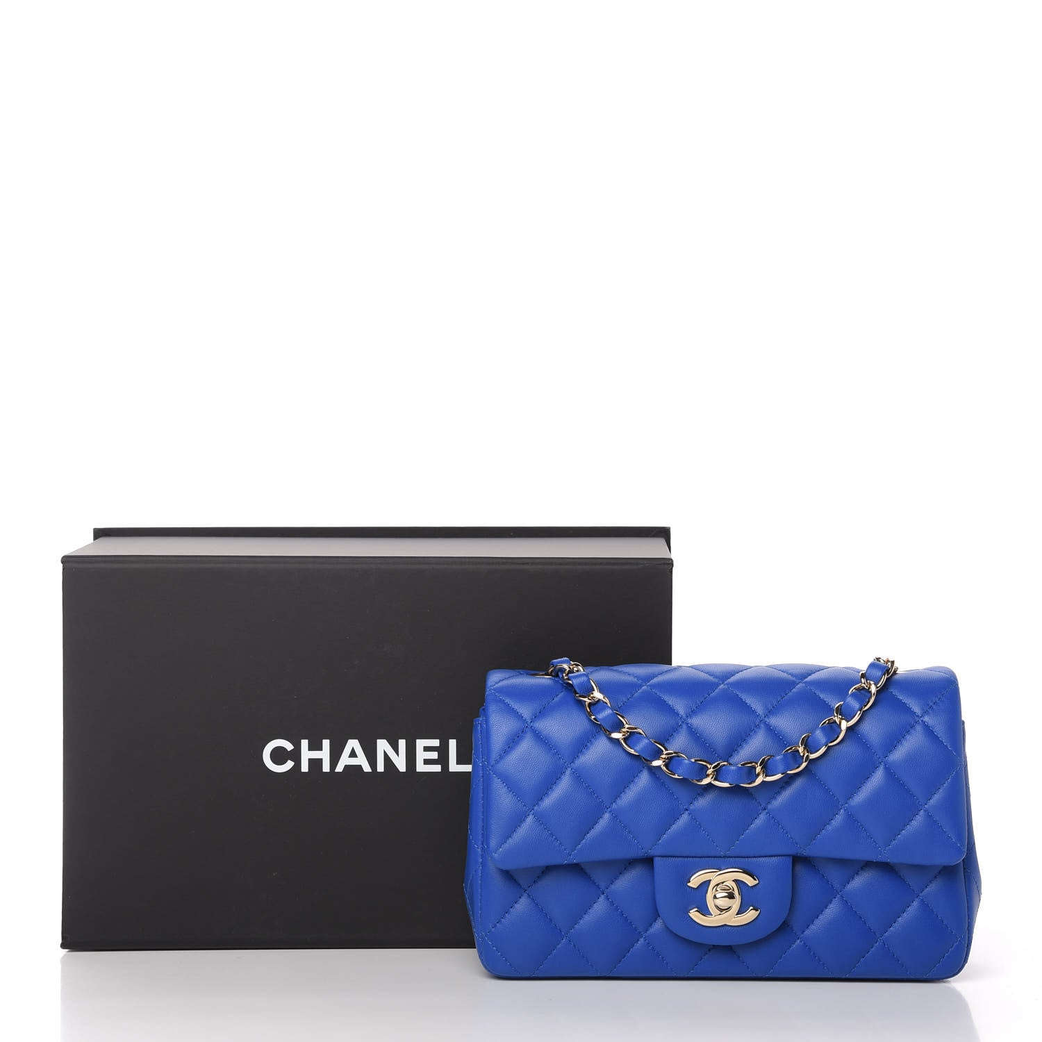 Chanel Lambskin Quilted Mini Rectangular Flap Royal Blue 11 of 11