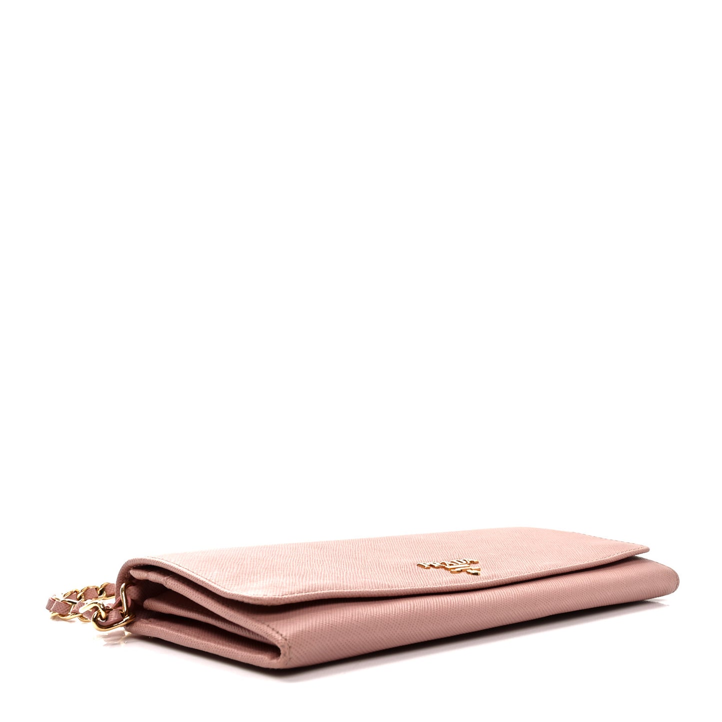 Saffiano Wallet on Chain Pink