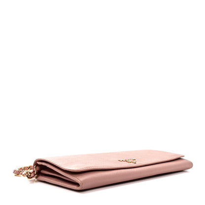 Prada Saffiano Wallet on Chain Pink 4 of 9