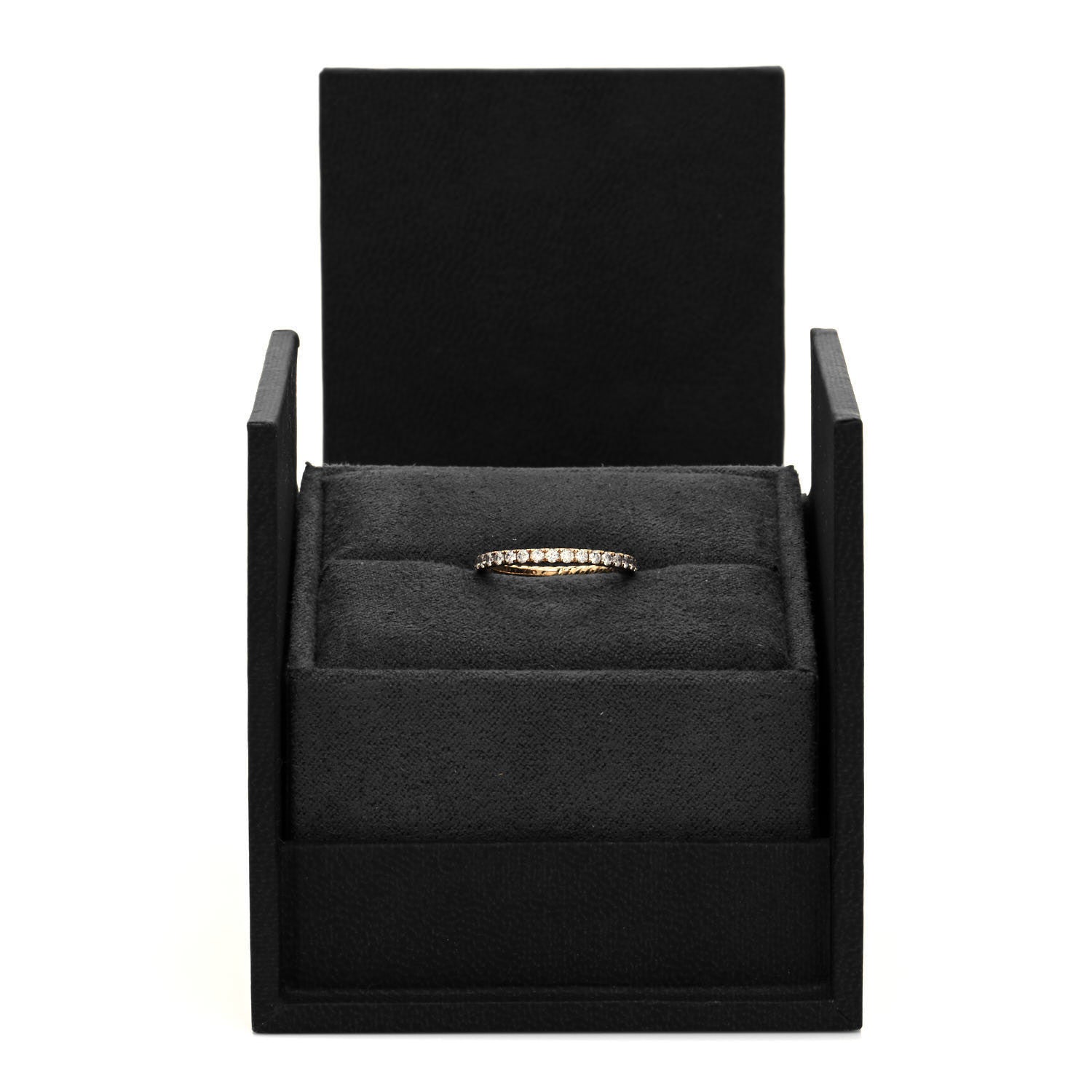 David Yurman 18k Yellow Gold Diamond 1.8mm Eden Eternity Wedding Band Ring 45 3.5 5 of 5