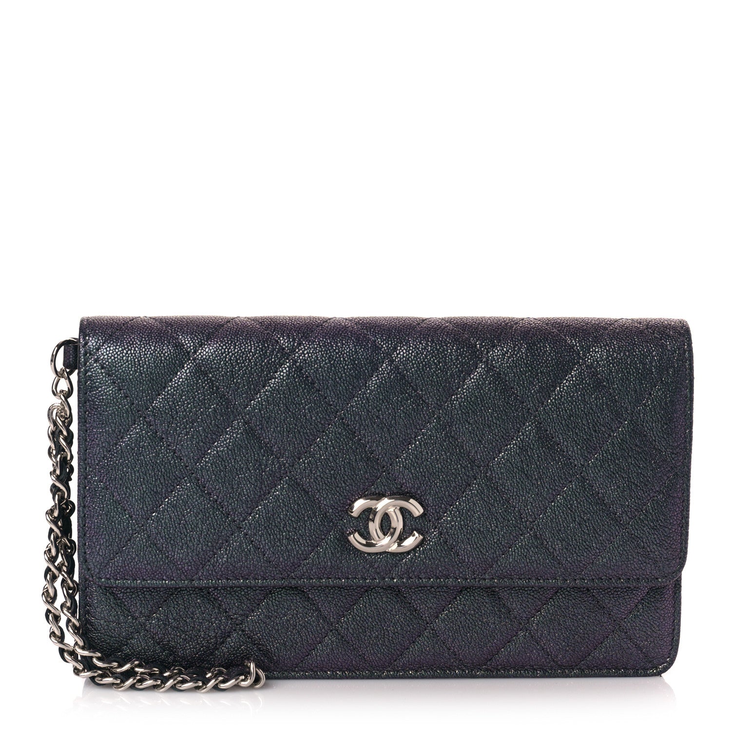 Chanel Iridescent Caviar Quilted Classic Pouch Clutch Black 1 of 11