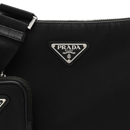 Prada Re-Nylon Saffiano Pocket Zippered Shoulder Bag Black 9 of 13