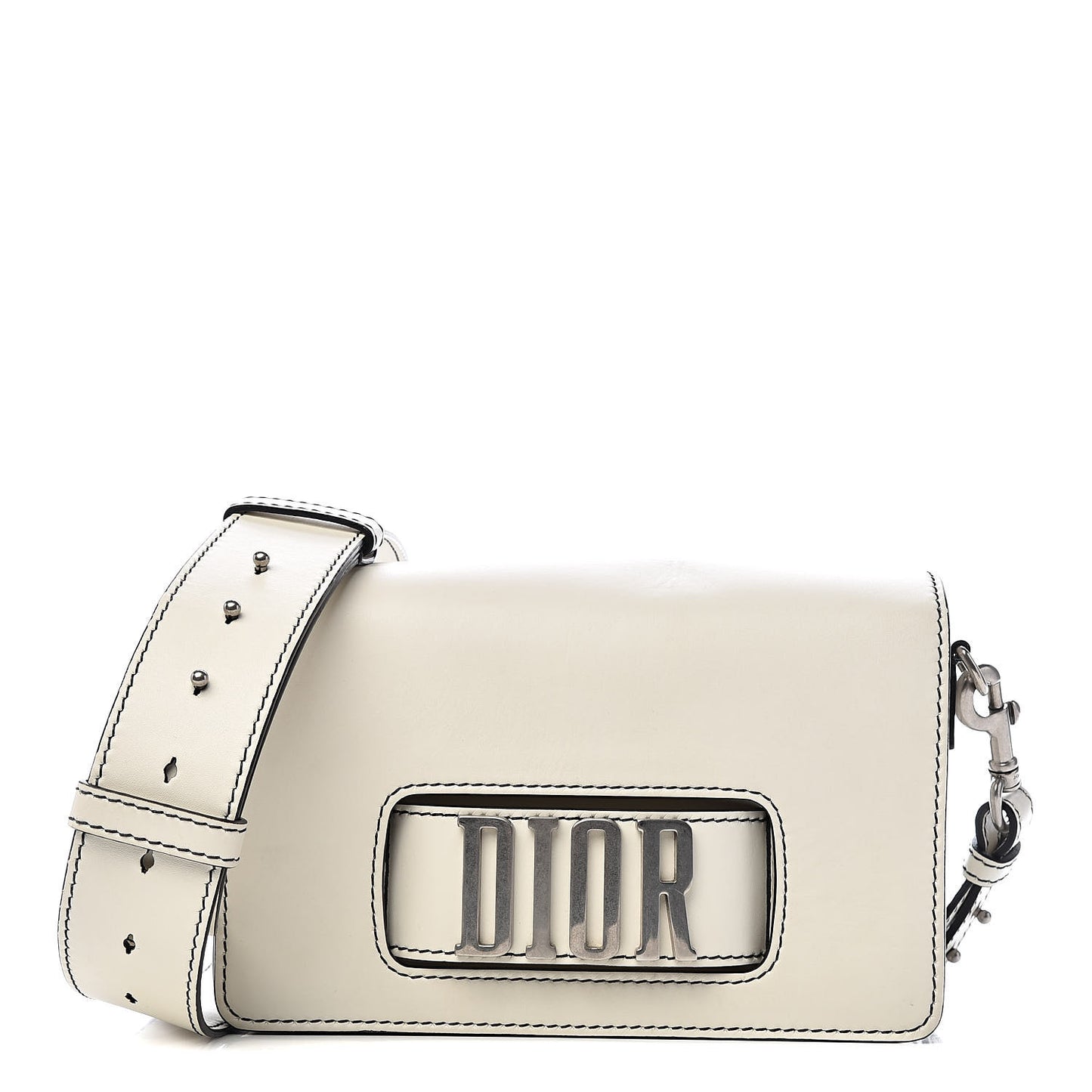 Smooth Calfskin Dio(r)evolution Flap Bag Off White